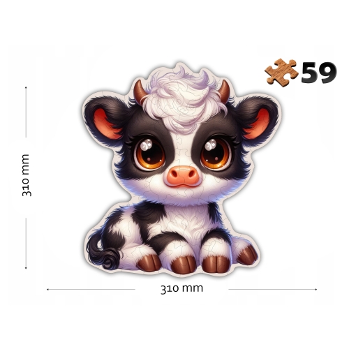 Puzzle Drewniane Krówka 59 elementów